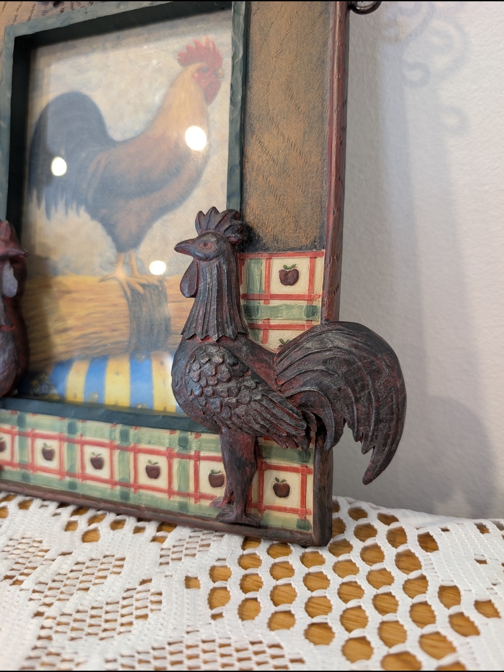 Rustic Rooster Decorative Picture Frame - Red/Brown - Picture 13 of 15